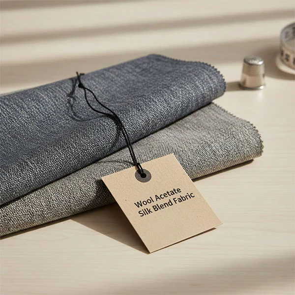 Tessuto misto lana acetato e seta