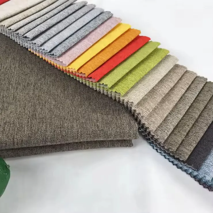 Tessuto da rivestimento per divano in finto lino tinto in filo